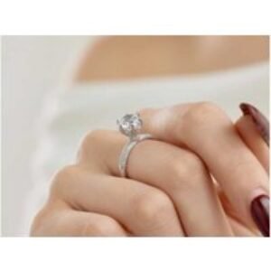 2.0Ct Round 5A Zircon Solitaire Sterling Silver Engagement Ring | Wowcher