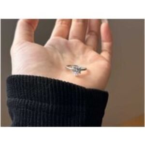 Sterling Silver Heart-Cut Zircon Solitaire Ring - 2ct Statement Engagement & Gift Band | Wowcher