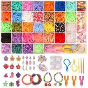 Colourful Rubber Loom Bands Multi-Piece DIY Bracelet Making Set - 2500 Bands