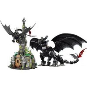 Night Shadow Dragon Taming Master with City Puzzle Building Blocks Set | Wowcher